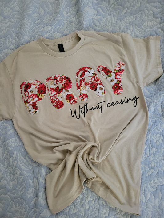 Pray embroidered tee